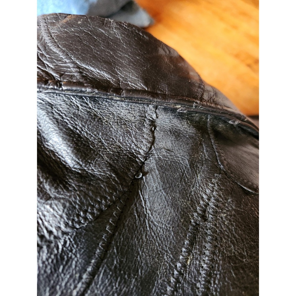 80s/90s Black Patchwork Leather Jacket - image 7